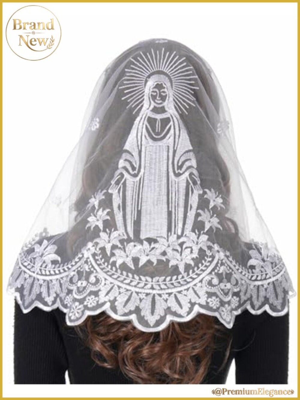 Catholic Lace Chapel Veil for Women Mary Mantilla Headcovering